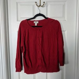 Ann Taylor Loft Cardigan with Scalloped Neckline